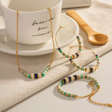 Mulit Color Natural Stone Beads Earrings/Bracelet/Necklace, Handmade Boho Summer Jewelry AL683