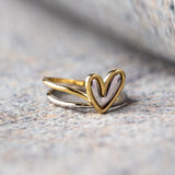 Unique 925 Sterling Silver Gold Plated Double Layer Heart Ring, Love Ring, Fashion Jewelry AL507