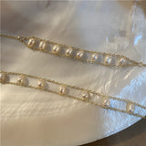 Double-Layer Fresh Water Pearl Bead Bracelet/Choker Necklace AL690