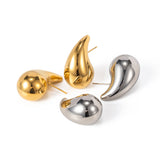 Chunky Gold Drop Earrings, Titanium Steel Earring, allergy prevention AL691