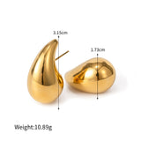 Chunky Gold Drop Earrings, Titanium Steel Earring, allergy prevention AL691