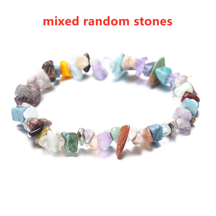 New Stones!  Natural Crystal Chips Beaded Stretch Bracelet, Irregular Agate Jade Fluorite Raw Gemstone Bracelet, Handmade Boho Jewelry AL138-new