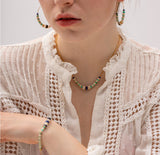 Mulit Color Natural Stone Beads Earrings/Bracelet/Necklace, Handmade Boho Summer Jewelry AL683