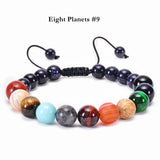 Natural Blue Sandstone Eight Planetary Bracelet, Gemstone Galaxy Galaxy Solar System Planet Bracelet Jewelry AL048