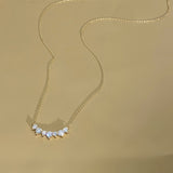 18" Dainty Smile Zircon Pendant Necklace S925 Silver CZ Necklace, 18K Gold Plated Jewelry AL1026