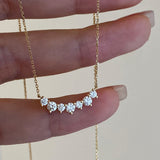 18" Dainty Smile Zircon Pendant Necklace S925 Silver CZ Necklace, 18K Gold Plated Jewelry AL1026