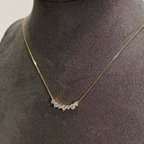 18" Dainty Smile Zircon Pendant Necklace S925 Silver CZ Necklace, 18K Gold Plated Jewelry AL1026