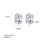 Danity 0.5CT Oval Cut Moissanite Diamond Studs Earring, CZ Micro Pave Side, S925 Sterling Silver Jewelry Earrings AL1032