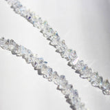 15" Glistening White Quartz Faceted Beaded Necklace, Clear Crystal Chip Beads Women's Necklace AL1043