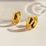 Gold Plated Brass Diamond-Pattern Hoop Earrings, Cross Earring, Lady Fashion Jewelry AL1045