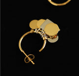 Gold Plated Multi Slice Hoop Earrings, Tiny Charms Earrings, Stainless Steel Waterproof Jewelry AL1052