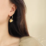 Gold Plated Multi Slice Hoop Earrings, Tiny Charms Earrings, Stainless Steel Waterproof Jewelry AL1052