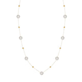 Pretty White Pearl Beads & Gold Beads Choker Necklace, Stainless Steel Pearl Jewelry Necklace AL1057