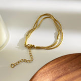 Multi-Layers Skinny Gold Chain Bracelet / Necklace, Titanium Stainless Steel, Simple Jewelry Stacked Bracelet AL1070