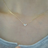 18" Dainty Small CZ Heart Pendant Necklace Zircon Heart Necklace, S925 Sterling Silver Jewelry AL1098