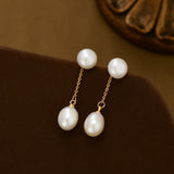 Baroque Fresh Water Pearl Dangle Stud Earrings, S925 Silver Post, Boho Jewelry AL1099