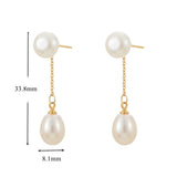 Baroque Fresh Water Pearl Dangle Stud Earrings, S925 Silver Post, Boho Jewelry AL1099