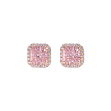 Geometric Sugar Cube Zircon Stud Earrings CZ Micro Pave Studs, S925 Silver Post, Fashion Simple Jewelry AL1107