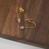 Gold Stainless Steel Small Flower Hook Earrings, Sample Flower Earrings AL1110