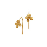 Gold Stainless Steel Small Flower Hook Earrings, Sample Flower Earrings AL1110