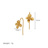 Gold Stainless Steel Small Flower Hook Earrings, Sample Flower Earrings AL1110