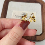 Gold Stainless Steel Small Flower Hook Earrings, Sample Flower Earrings AL1110