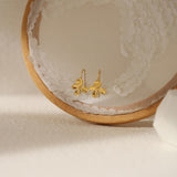 Gold Stainless Steel Small Flower Hook Earrings, Sample Flower Earrings AL1110