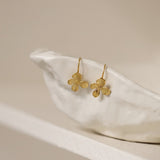 Gold Stainless Steel Small Flower Hook Earrings, Sample Flower Earrings AL1110