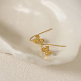 Gold Stainless Steel Small Flower Hook Earrings, Sample Flower Earrings AL1110