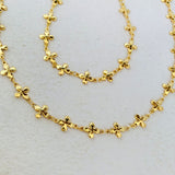 Gold Plated Brass Cross Chain Necklace Flower Chain Necklace / Bracelet AL1117