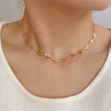 Gold Plated Brass Cross Chain Necklace Flower Chain Necklace / Bracelet AL1117