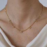 14" Gold Cute Cherry Pendant Necklace Fruit Chain Necklace, Stainless Steel, Simple Fashion Jewelry AL1125