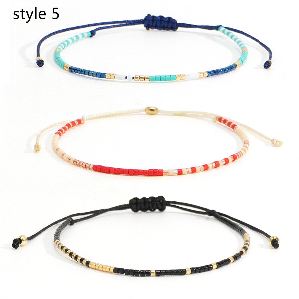 3 Pcs/Set Bohemian Skinny Rainbow Miyuki Beads Bracelet, Friendship Bracelet, Handmade Boho Jewelry AL1127