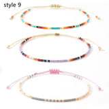 3 Pcs/Set Bohemian Skinny Rainbow Miyuki Beads Bracelet, Friendship Bracelet, Handmade Boho Jewelry AL1127