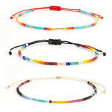 3 Pcs/Set Bohemian Skinny Rainbow Miyuki Beads Bracelet, Friendship Bracelet, Handmade Boho Jewelry AL1127