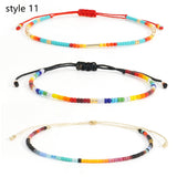 3 Pcs/Set Bohemian Skinny Rainbow Miyuki Beads Bracelet, Friendship Bracelet, Handmade Boho Jewelry AL1127