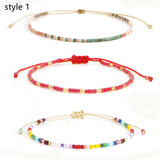 3 Pcs/Set Bohemian Skinny Rainbow Miyuki Beads Bracelet, Friendship Bracelet, Handmade Boho Jewelry AL1127