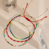 3 Pcs/Set Bohemian Skinny Rainbow Miyuki Beads Bracelet, Friendship Bracelet, Handmade Boho Jewelry AL1127