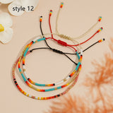 3 Pcs/Set Bohemian Skinny Rainbow Miyuki Beads Bracelet, Friendship Bracelet, Handmade Boho Jewelry AL1127