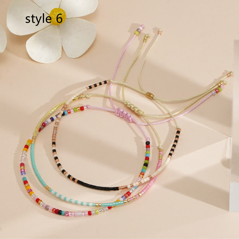 3 Pcs/Set Bohemian Skinny Rainbow Miyuki Beads Bracelet, Friendship Bracelet, Handmade Boho Jewelry AL1127