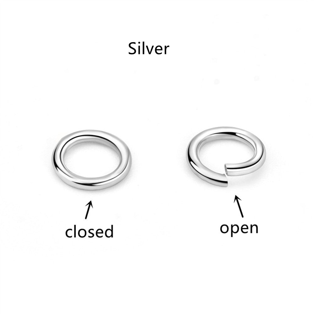 10 Pcs of S925 Sterling Silver Closed Loops & Open Jump Rings, Bracelet Connecting Rings, DIY Jewelry Accessories Findings AL1131