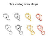 2 Pcs of S925 Sterling Silver Lobster Clasps, Bracelet Necklace Connecting Clasps, DIY Making Jewelry Findings AL1132