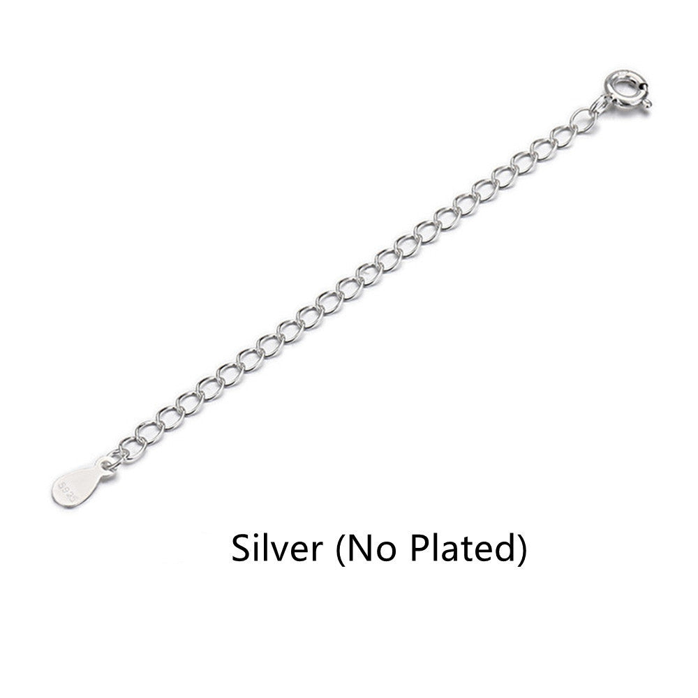 1 Pcs of 925 Sterling Silver Extension Chain With Teardrop End, Adjustable Bracelet Necklace Extender Chains, DIY Making Jewelry Findings AL1133