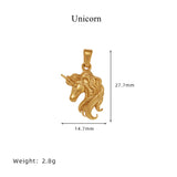 Gold Stainless Steel Unicorn Pendants,Sun Star Angel Cupid Heart Feather Totem Bird Pendants, DIY Making Jewelry Crafts AL1135