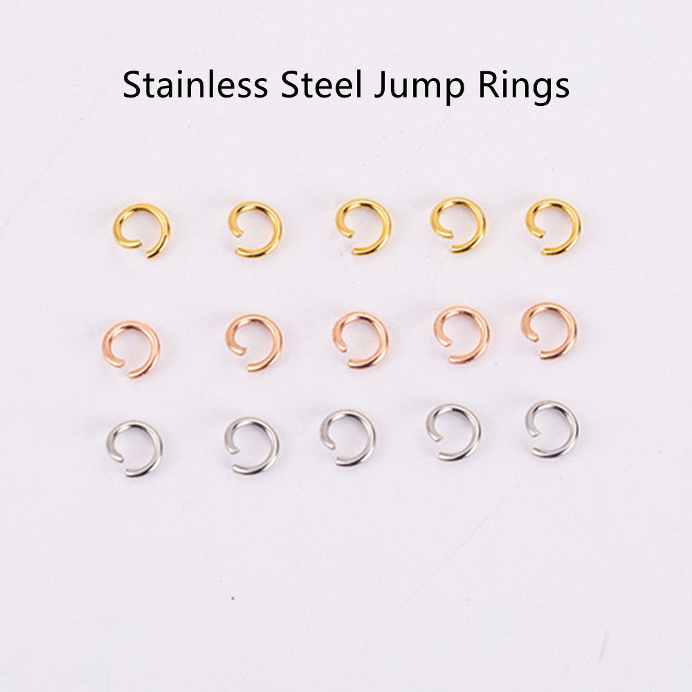 100 pcs of Stainless Steel Gold Plated Open Jump Rings, Loops, Connector Rings, DIY Jewelry Findings AL1138