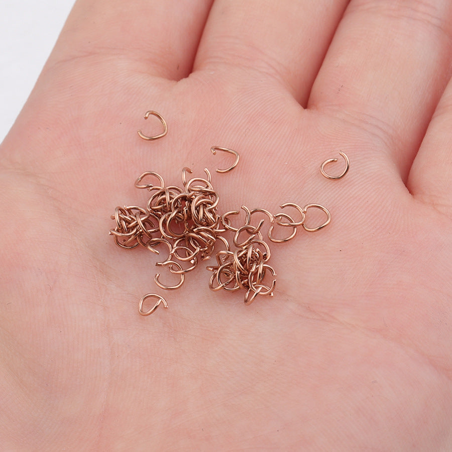 100 pcs of Stainless Steel Gold Plated Open Jump Rings, Loops, Connector Rings, DIY Jewelry Findings AL1138