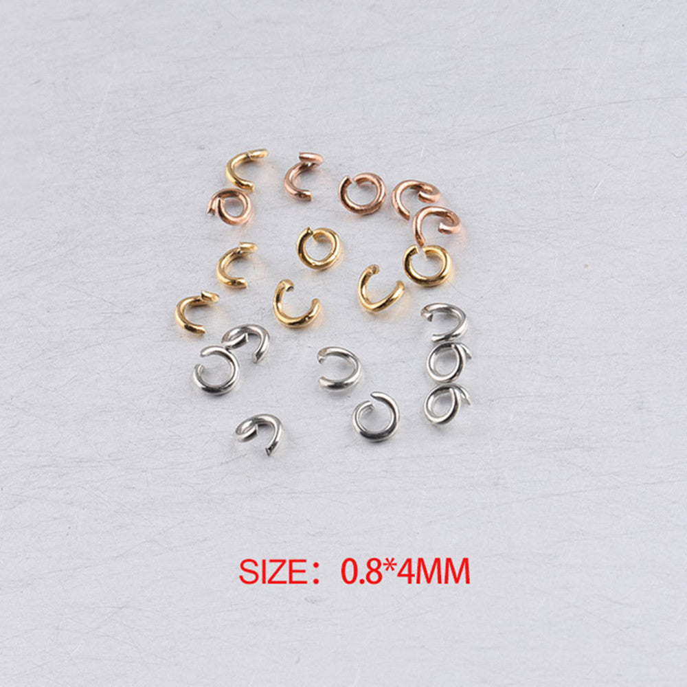 100 pcs of Stainless Steel Gold Plated Open Jump Rings, Loops, Connector Rings, DIY Jewelry Findings AL1138