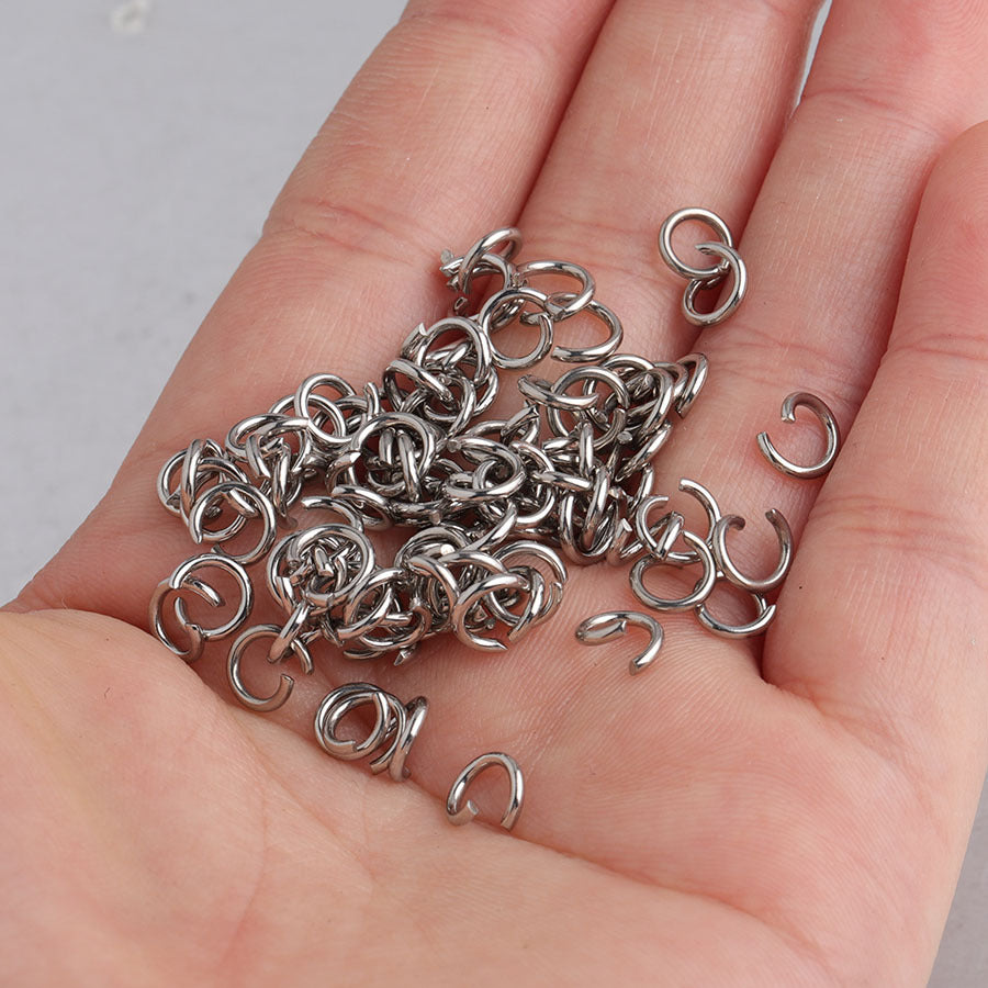 100 pcs of Stainless Steel Gold Plated Open Jump Rings, Loops, Connector Rings, DIY Jewelry Findings AL1138