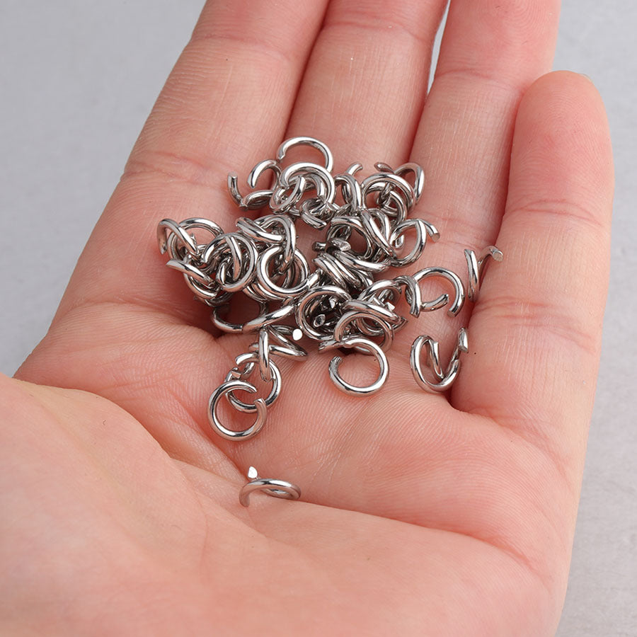 100 pcs of Stainless Steel Gold Plated Open Jump Rings, Loops, Connector Rings, DIY Jewelry Findings AL1138