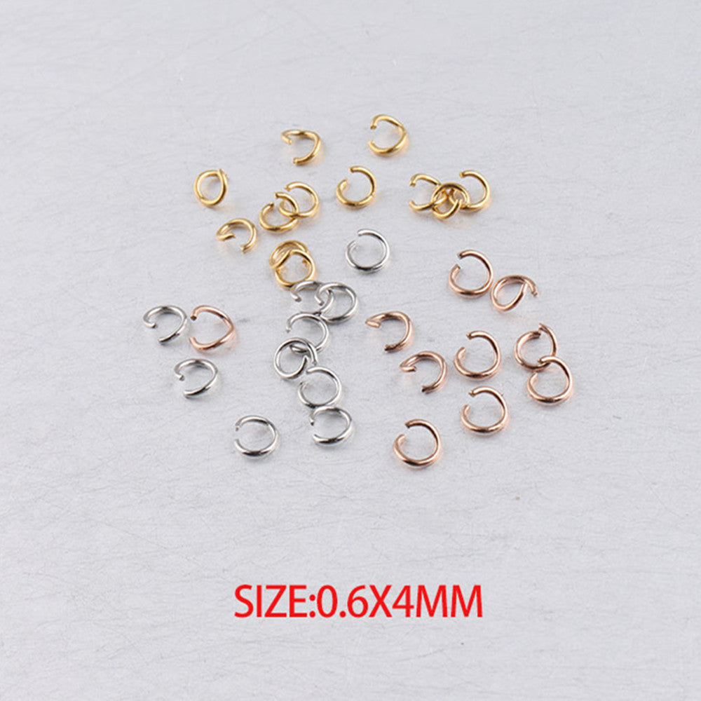 100 pcs of Stainless Steel Gold Plated Open Jump Rings, Loops, Connector Rings, DIY Jewelry Findings AL1138